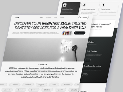 COX. Dentist Landing Page app branding dentist design designer fajarism graphic design illustration logo ui ux vector web