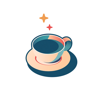 Coffee Cup Icon coffee drink illustration illustrator limited colour palette sparkle vector