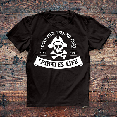 Pirates Life T-shirt buccaneer crossbones graphic design halloween pirates skull t shirt