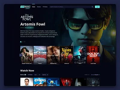 2020 - 123 Movies design movies series shows stream tv ui ux