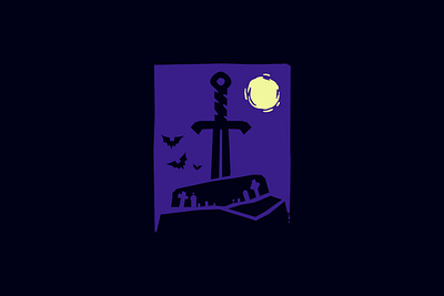 Killer Sword Logo creative game handdrawn horror illustration logo moon movie night rock studio sword weapon