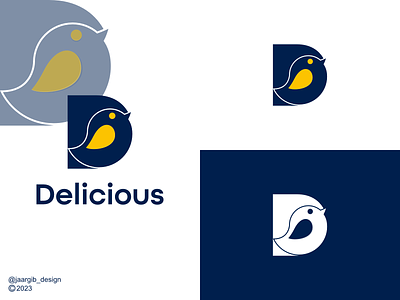 Delicious Letter D combination Bird logo design aplication app bird branding combination d design digital dual meaning illustration logo phone vector