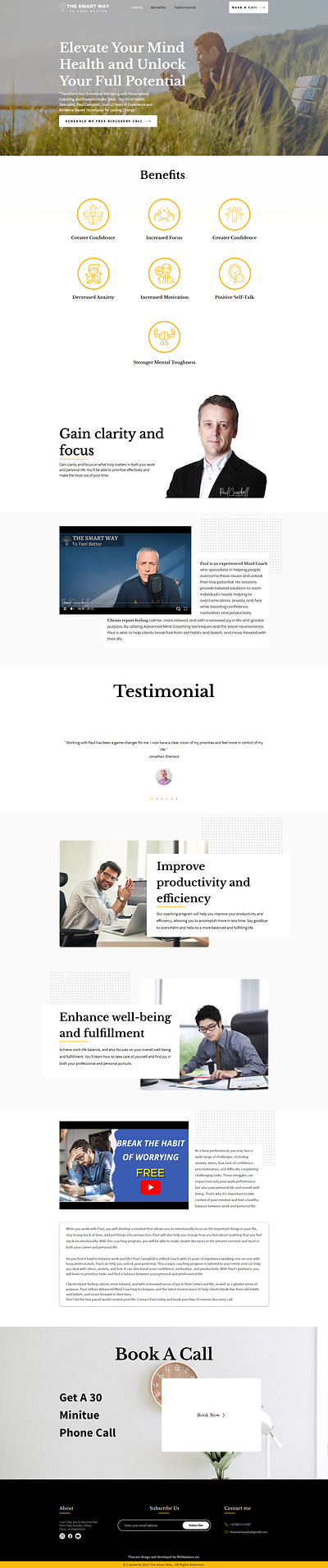 Mind Coach Website made by wix booking branding coach design health landing page mind ui user experience user interface ux website wix