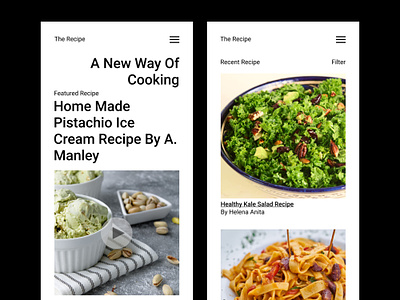 The Recipe Food Web and mobile Design apps branding food website graphic design landing page mobile design responsive design ui ui app web design website