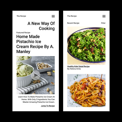 The Recipe Food Web and mobile Design apps branding food website graphic design landing page mobile design responsive design ui ui app web design website