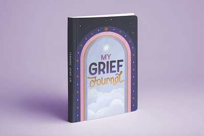 'My Grief Journal' book book cover book design book layout cover dream escapism graphic design grief illustrated cover illustration journal journal cover journal design lettering planner planner cover stars illustration typography