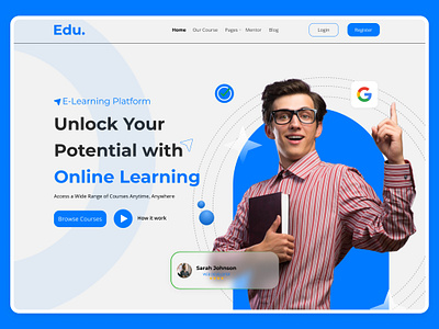 E-Learning Website Design ayanalif design digitallearning e lerarning education elearning website design landing page design learning onlinelearning onlinetraining ui design userinterface ux design website