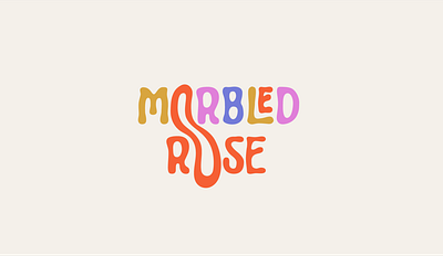 Marbled Rose bohemian design boho boho logo branding childrens brand childrens logo colorful logo funky logo funky typography graphic design kids logo logo logo design vintage logo