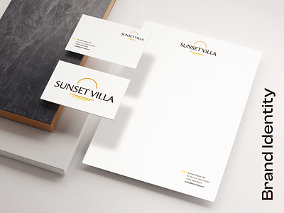 Sunset Villa Brand Identity brand brand identity business card graphic design letterhead mockup villa brand identity