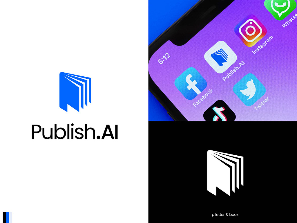publish.ai - Logo Design, p letter by Next Mahamud on Dribbble