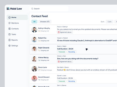 Law-Firm Management Software, SaaS Web App UI/UX Design clean dashboard employee activites law firm list management minimal ui saas saas design sort table ui ux web application web design