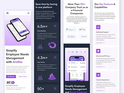 Benefit Flex Employee Management: Landing Page - Responsive business company landing page dailyui design employee hr landing page management mobile mobile app modern landing page profile company responsive saas site ui ux web web design webdesign