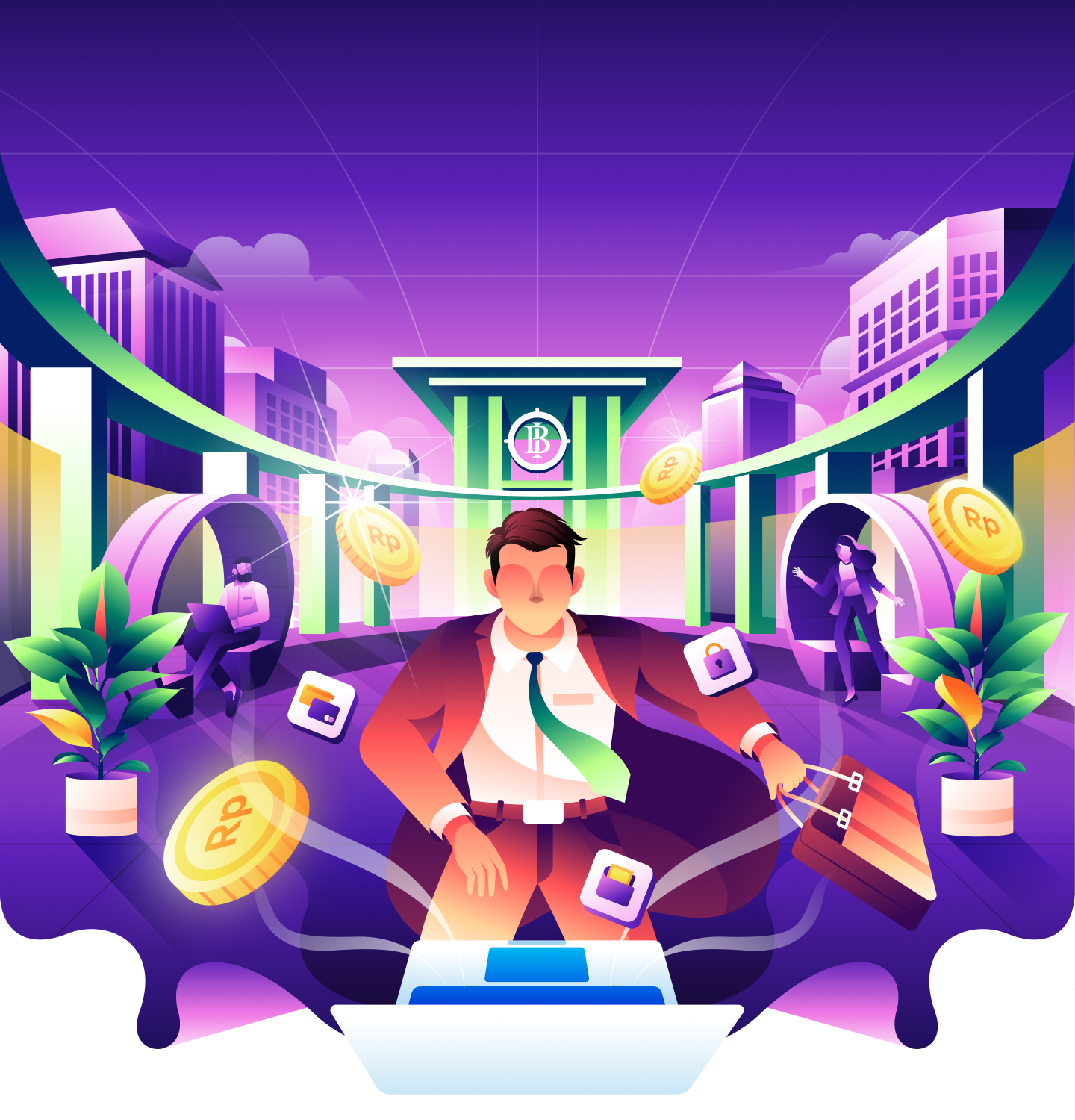 Hermoney: Money Loan Exploration bank finance header hero illustration illustration landing page money money loan ui website