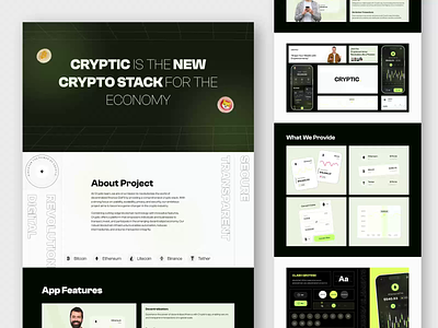 Cryptic - Cryptocurrency Wallet Landing Page animation crypto crypto landing page crypto wallet crypto website cryptocurrency cryptocurrency website design finance fintech landing page motion design ui design uiuxdesign user interface wallet web design website website design website landing page