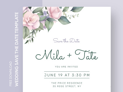 Summer Wedding Save the Date Free Google Docs Template card cards ceremony date design docs flower flowers free free google docs templates free template free template google docs google google docs marriage save summer template templates wedding