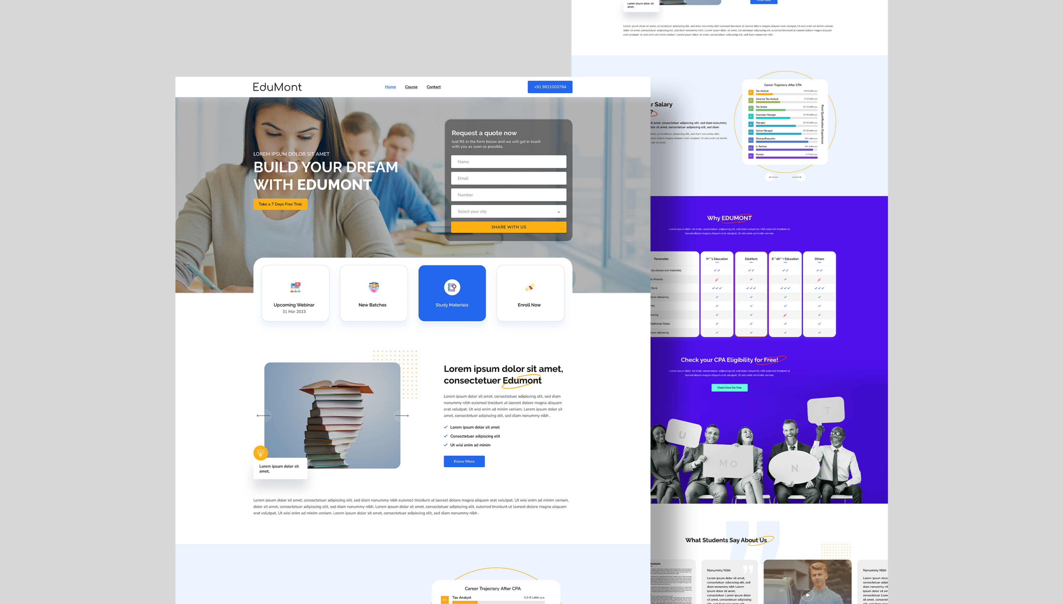 Edumont - Learning Landing Page education website graphic design landing page learning page single page website ui web ui website