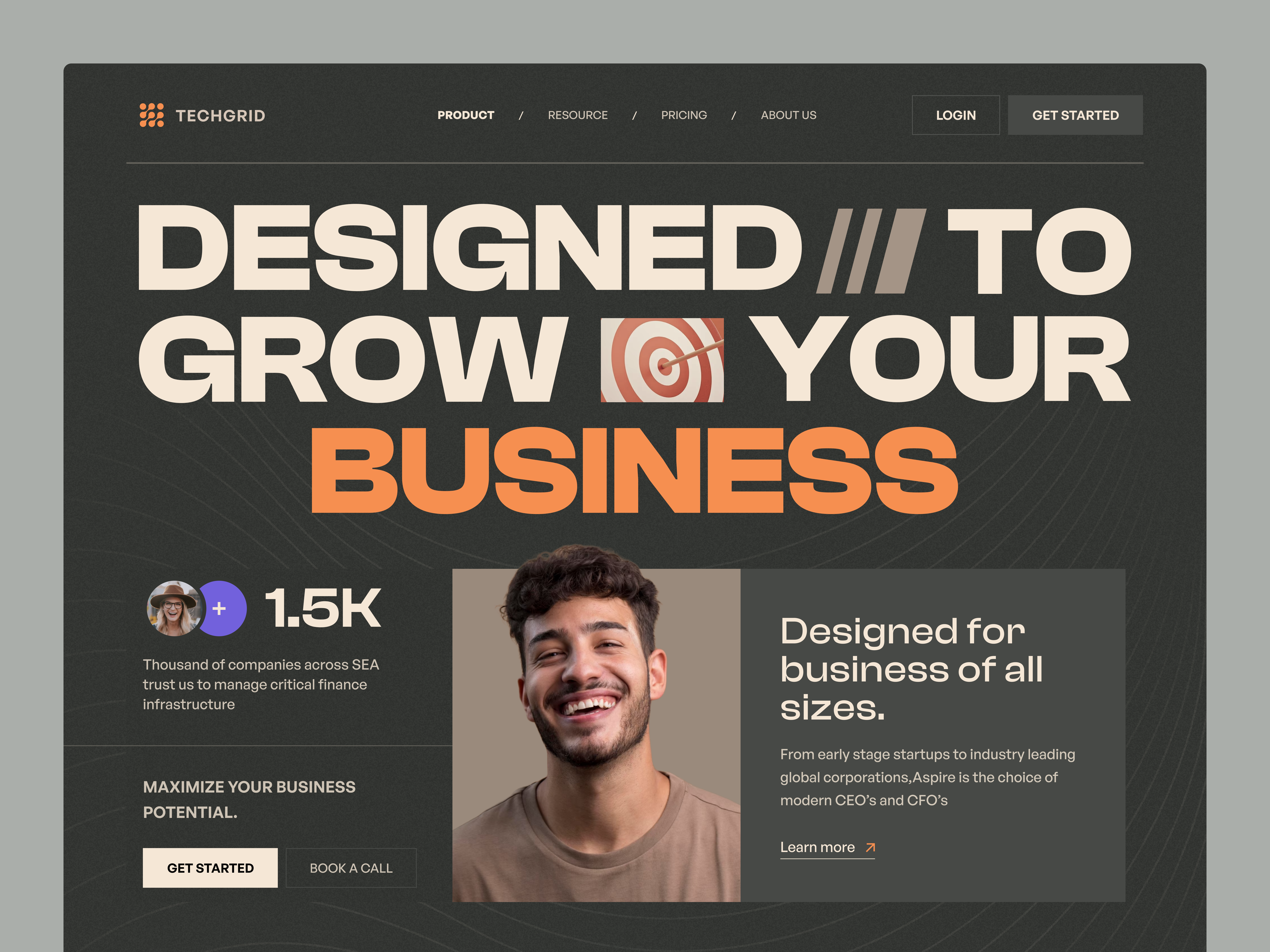 Techgrid - Integrated expense and income management platform. business corporate website corporation digital banking e wallet finance fintech fintech website graphic design landing page saas ui ux web design website