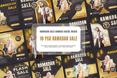 Ramadan Sale Banner Social Media Post banner design discount post ramadan sale social media