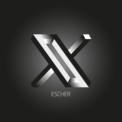 X Escher brand branding creative design elon musk escher facebook graphic design identity illustrator instagram linkedin logo logo design logotype twitter typo typography vector x