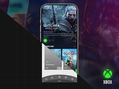 Xbox Mobile App Redesign best ui design character design cool ui example figma comm game example game ui game website gaming app green design green ui greyscale playstation redesign concept sport ui wirefram witcher xbox xbox game