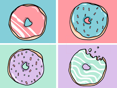 Donuts! art branding design food graphic design illustration