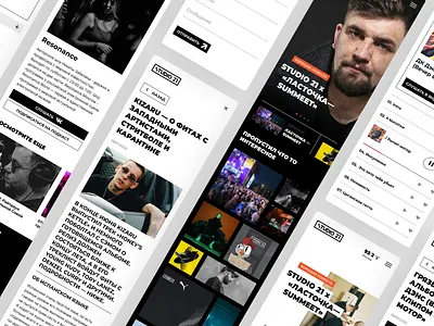 Studio 21 Mobile design flat hip hop minimal music podcasts radio stream ui ux web website