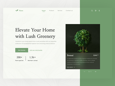 Plant Store - Website design design web ecommerce garden house plant plant shop ui ui design ui website uiux web web design website website ui