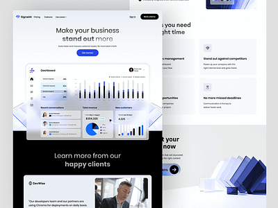 SignalAI startup landing page features about us analytics contracts crm data design devops fintech framer landing page marketing payments saas software landing page software website web web design web page web site webflow