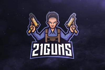 21 Gun Sport and Esports Logo character gun design esport game gaming graphic gun illustration logo logos mascot motion graphics sport templates