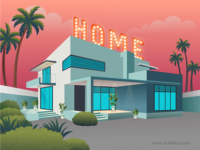 Modern Dream Home architecture art color design exploration gradients graphic design home hotel house illustration minimal modern place stay ui
