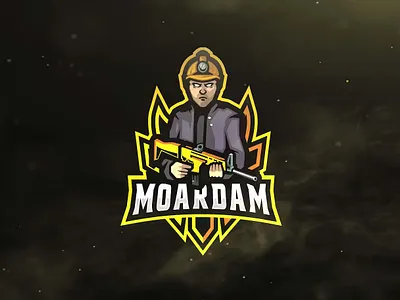 Miner Army Sport and Esports Logos army design esport game gaming graphic graphic design gun illustration logo logos miner moardam sport