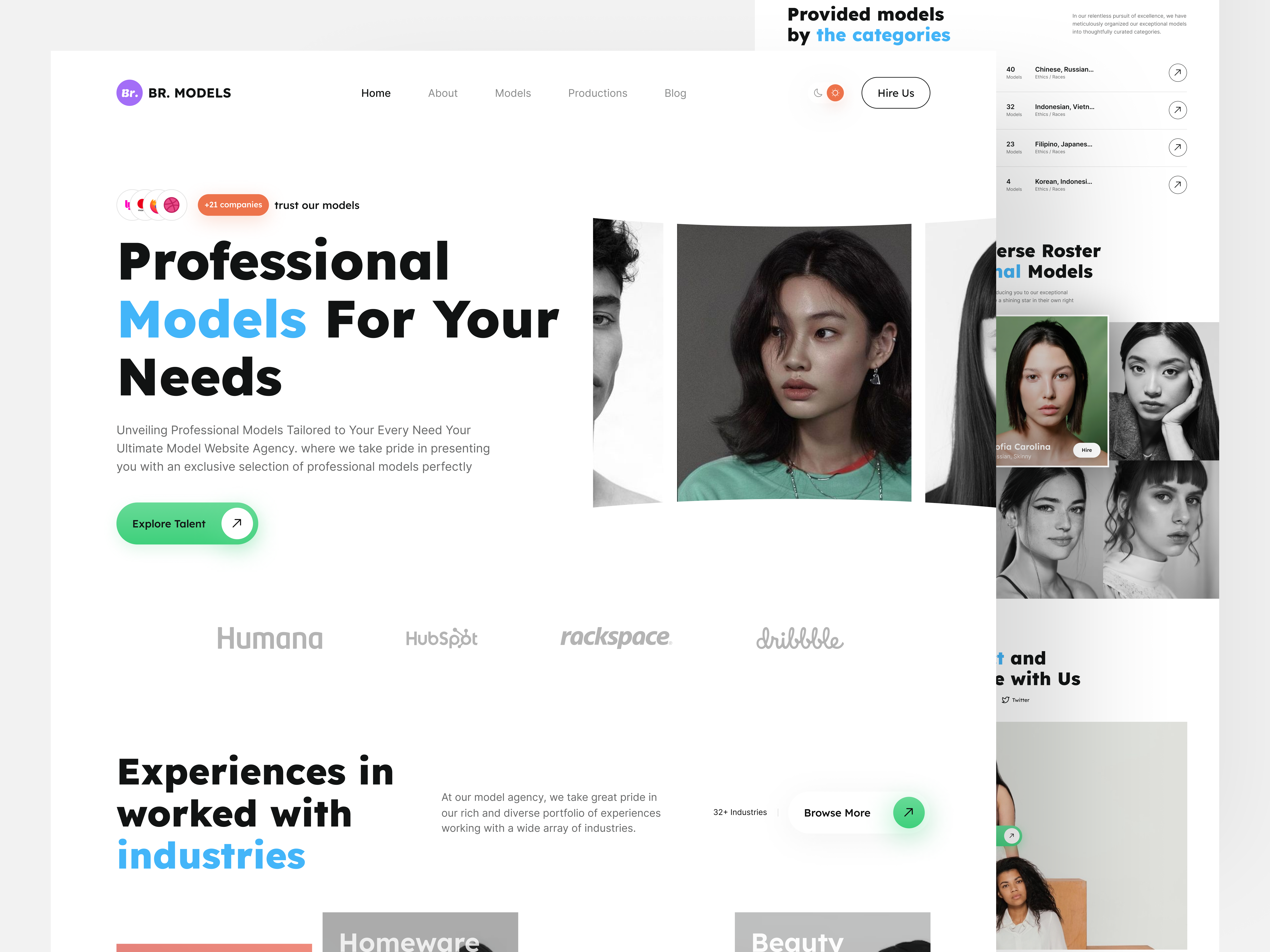 Model Landing Page - Light Mode ☀️ company website creative landing page dark mode design dark mode landing page landing page landing page design light mode model app model design model landing page model ui model web design model website modelling models website ui design web web design website website design