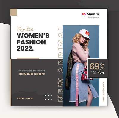 Myntra Fashion banner branding brochure design fashion fashion design flyer graphic design myntra myntra design sale women women fashion womens day