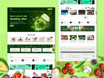 "GreenApple" Home page design clean design diet green gym health homepage nutrition onlineshop shop sport ui uidesign uiux ux uxdesign
