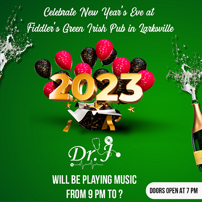 New Year Party branding graphic design post design