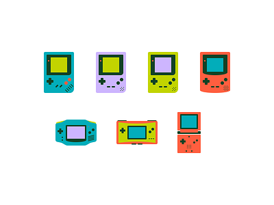 The Game Boy advance color console design flat game boy handheld icon illustration light micro minimalism nintendo pocket retro sp super mario zelda