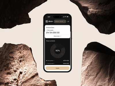 Abax Mobile App aleph app azero blockchain borrowing crypto defi gold lending minimal mobile protocol rock ui web3