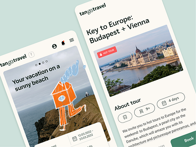 Website design for Tango Travel app design ui ux