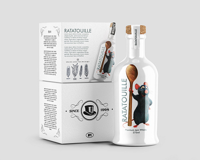 Illustration for Ratatouille Whisky branding design graphic design illustration logo typography