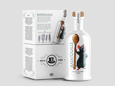 Illustration for Ratatouille Whisky branding design graphic design illustration logo typography