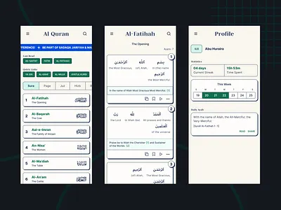 Quran Tafsir & By Word App Redesign - Brutalism brutalism brutalist card drop islam minimal mobile mobile app quran tag token ui