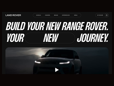 Land Rover | Redesign Concept animation car design ui ux web