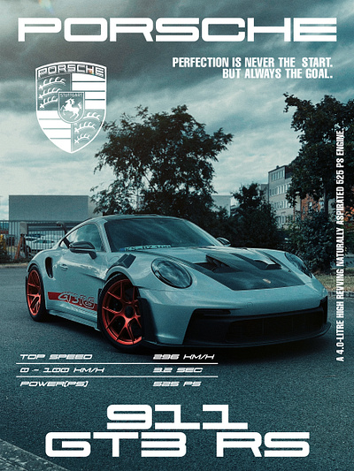 Porsche 911 GT3 RS 911 gt3 rs adobe digital art graphic design photoshop porsche porsche 911 poster sports cars wall poster wallpaper