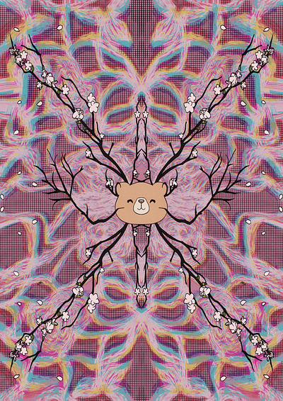 ¡さくらくま! graphic design illustration symmetry trippy