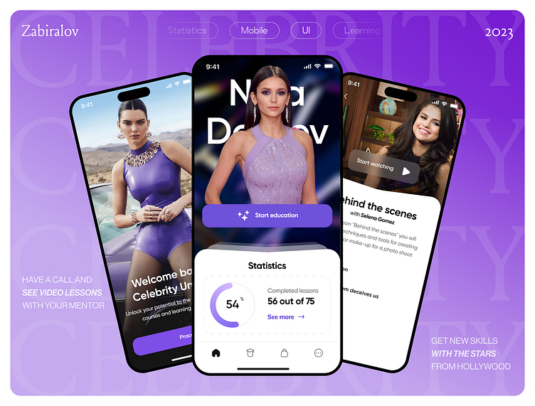 Celebrity Education App by Dmitry Zabiralov on Dribbble