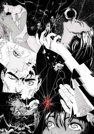 BEHELIT anime graphic design illustration layout manga poster