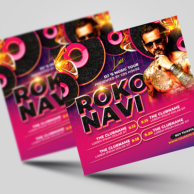 DJ Tour Dates Flyer Template advertisement birthday bash clubbing colorful concert flyer creative flyer dj mix dj tour dates flyer event flyer flyer template graphic design hip hop music flyer nightclub party flyer promotional design social media banner summer techno music vinyl