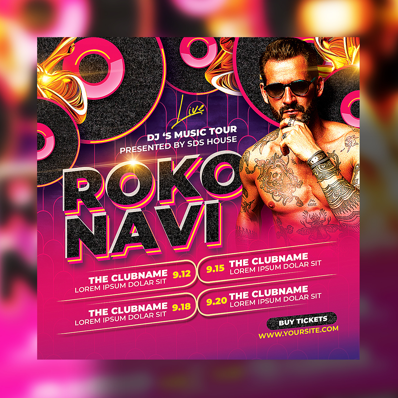 Dj Tour Dates Flyer Template