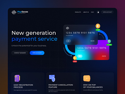 Crypto payment service web design binance bitcoin blockchain clean coin crypto cryptocurrency defi design gradient interface investment nft product safety trading ui ux web webdesign