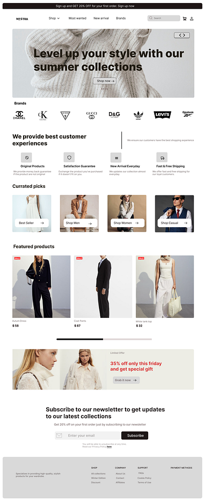 Fashion web page app branding design fashion figma graphic design illustration logo page ui ux vector web